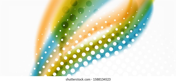 Trendy abstract wave blur pattern, multicolored lines on white background for wallpaper design. Colorful background vector. Modern pattern. Creative vector element.