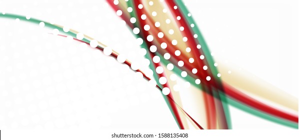 Patrón de onda abstracta de moda, líneas multicolores sobre fondo blanco para el diseño de papel pintado. Vector de fondo colorido. Patrón moderno. Elemento vector creativo.