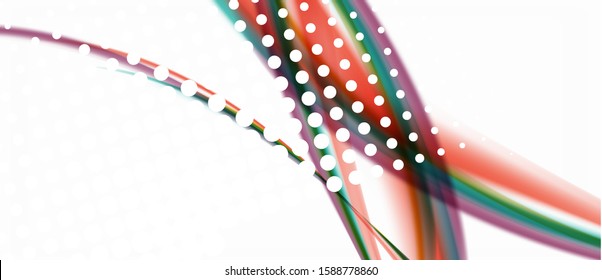 Trendy abstract wave blur pattern, multicolored lines on white background for wallpaper design. Colorful background vector. Modern pattern. Creative vector element.