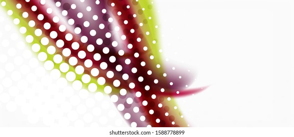 Trendy abstract wave blur pattern, multicolored lines on white background for wallpaper design. Colorful background vector. Modern pattern. Creative vector element.