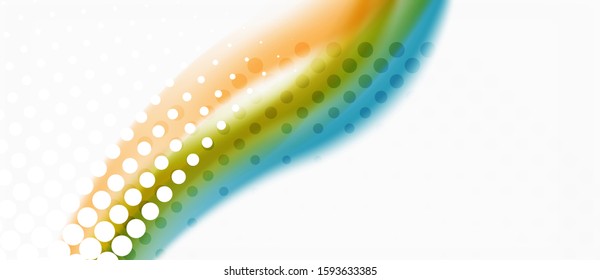 Trendy abstract wave blur pattern, multicolored lines on white background for wallpaper design. Colorful background vector. Modern pattern. Creative vector element.