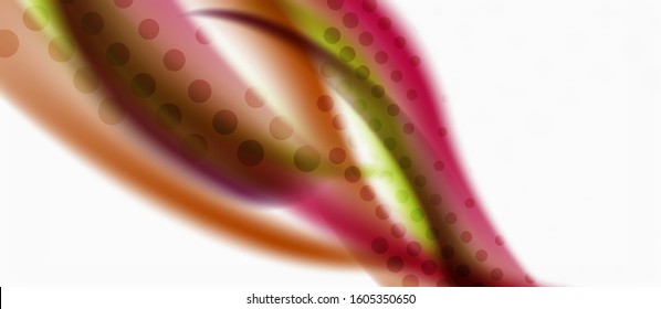 Trendy abstract wave blur pattern, multicolored lines on white background for wallpaper design. Colorful background vector. Modern pattern. Creative vector element.
