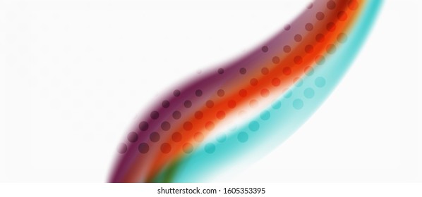 Trendy abstract wave blur pattern, multicolored lines on white background for wallpaper design. Colorful background vector. Modern pattern. Creative vector element.
