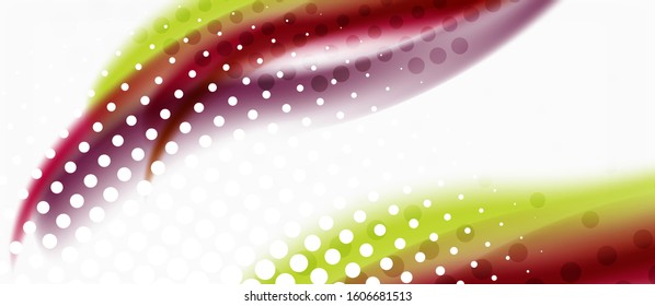 Trendy abstract wave blur pattern, multicolored lines on white background for wallpaper design. Colorful background vector. Modern pattern. Creative vector element.