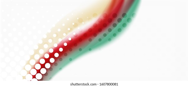 Trendy abstract wave blur pattern, multicolored lines on white background for wallpaper design. Colorful background vector. Modern pattern. Creative vector element.