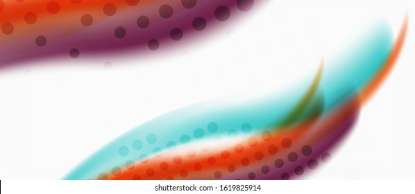 Trendy abstract wave blur pattern, multicolored lines on white background for wallpaper design. Colorful background vector. Modern pattern. Creative vector element.