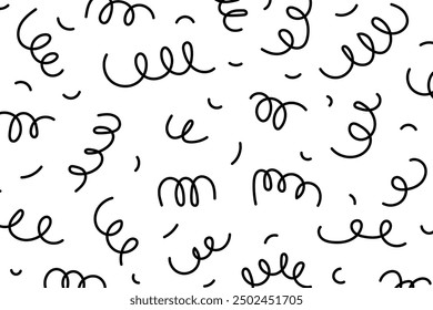 Trendy abstract wave seamless pattern. Hand drawn abstract background. Vector illustration