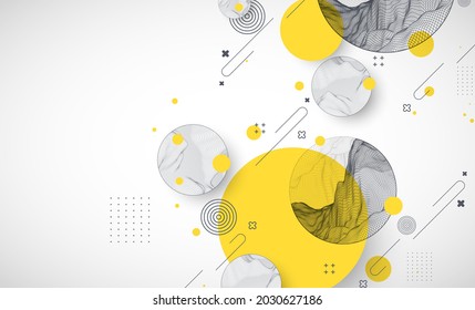 Trendy abstract wireframe background. Modern science or technology art elements. Surface illustration. Vector.