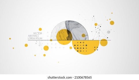 Trendy abstract wireframe background  Modern science technology art elements  Surface illustration  Vector 