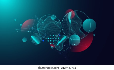 Fondo de trama abstracto moderno. Elementos artísticos modernos de ciencia o tecnología. Ilustración superficial. Vector.