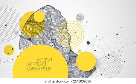 Fondo de trama abstracto moderno. Elementos artísticos modernos de ciencia o tecnología. Ilustración superficial. Vector.