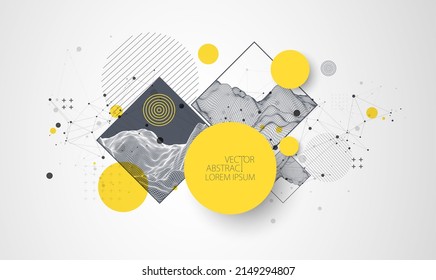 Fondo de trama abstracto moderno. Elementos artísticos modernos de ciencia o tecnología. Ilustración superficial. Vector.