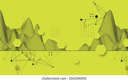 Fondo de trama abstracto moderno. Elementos artísticos modernos de ciencia o tecnología. Ilustración superficial. Vector.