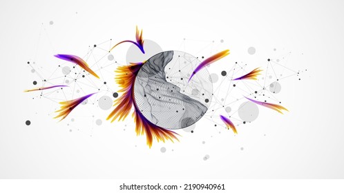 Fondo de trama abstracto moderno. Elementos artísticos modernos de ciencia o tecnología. Ilustración superficial. Vector.