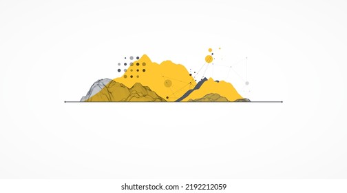 Trendy abstract wireframe background. Modern science or technology art elements. Surface illustration. Vector.