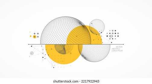 Trendy abstract wireframe background. Modern science or technology art elements. Surface illustration. Vector.