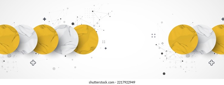 Trendy abstract wireframe background. Modern science or technology art elements. Surface illustration. Vector.