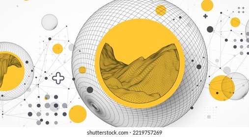 Fondo de trama abstracto moderno. Elementos artísticos modernos de ciencia o tecnología. Ilustración superficial. Vector.
