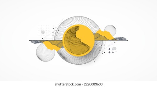 Fondo de trama abstracto moderno. Elementos artísticos modernos de ciencia o tecnología. Ilustración superficial. Vector.