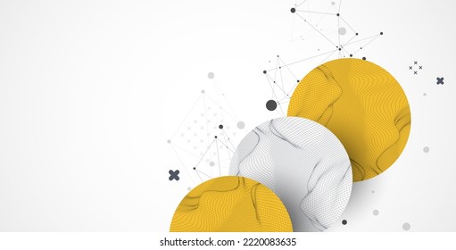 Trendy abstract wireframe background. Modern science or technology art elements. Surface illustration. Vector.