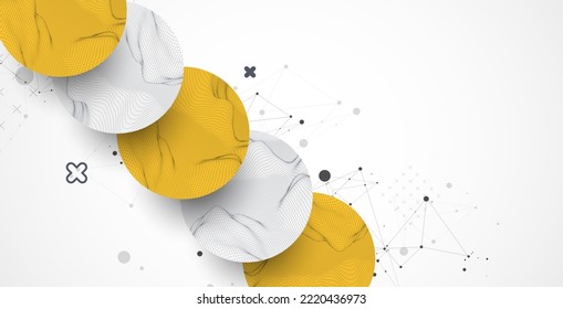 Trendy abstract wireframe background. Modern science or technology art elements. Surface illustration. Vector.