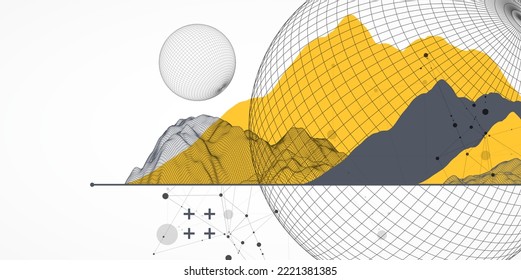 Fondo de trama abstracto moderno. Elementos artísticos modernos de ciencia o tecnología. Ilustración superficial. Vector.
