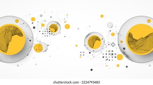 Fondo de trama abstracto moderno. Elementos artísticos modernos de ciencia o tecnología. Ilustración superficial. Vector.