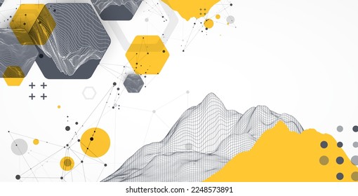 Fondo de trama abstracto moderno. Elementos artísticos modernos de ciencia o tecnología. Ilustración superficial. Vector.