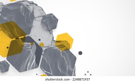 Fondo de trama abstracto moderno. Elementos artísticos modernos de ciencia o tecnología. Ilustración superficial. Vector.