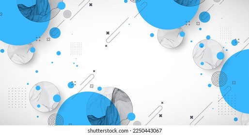 Trendy abstract wireframe background. Modern science or technology art elements. Surface illustration. Vector.