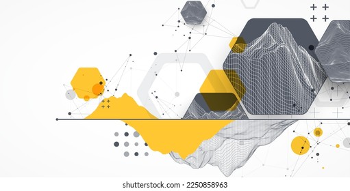 Fondo de trama abstracto moderno. Elementos artísticos modernos de ciencia o tecnología. Ilustración superficial. Vector.