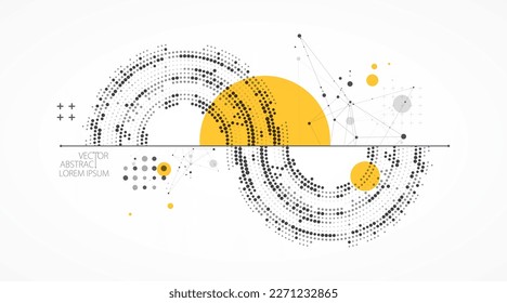 Trendy abstract wireframe background. Modern science or technology art elements. Surface illustration. Vector.