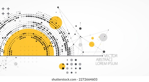 Trendy abstract wireframe background. Modern science or technology art elements. Surface illustration. Vector.