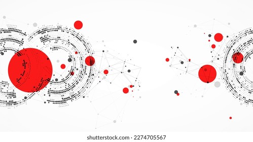 Trendy abstract wireframe background. Modern science or technology art elements. Surface illustration. Vector.