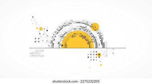 Trendy abstract wireframe background. Modern science or technology art elements. Surface illustration. Vector.