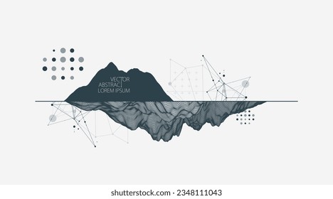 Fondo de trama abstracto moderno. Elementos artísticos modernos de ciencia o tecnología. Ilustración superficial. Vector.