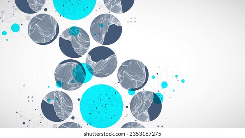 Fondo de trama abstracto moderno. Elementos artísticos modernos de ciencia o tecnología. Ilustración superficial. Vector.