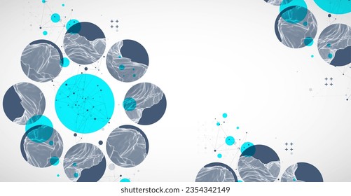 Trendy abstract wireframe background. Modern science or technology art elements. Surface illustration. Vector.