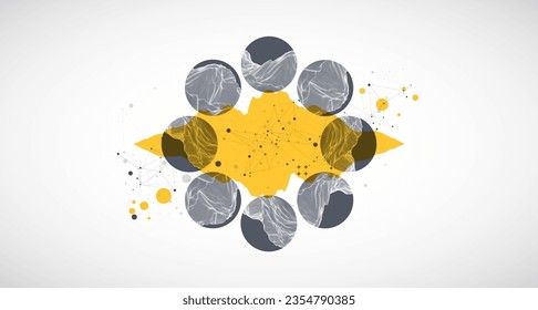 Trendy abstract wireframe background. Modern science or technology art elements. Surface illustration. Vector.