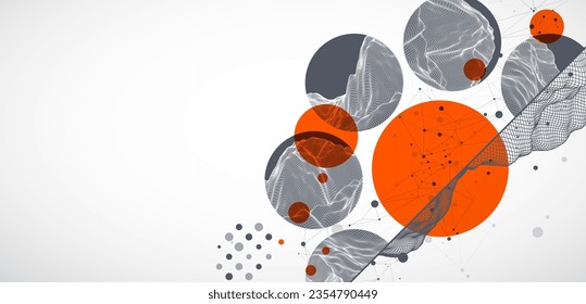 Trendy abstract wireframe background. Modern science or technology art elements. Surface illustration. Vector