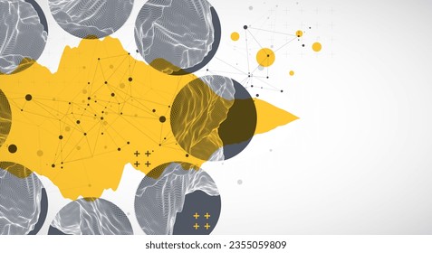 Fondo de trama abstracto moderno. Elementos artísticos modernos de ciencia o tecnología. Ilustración superficial. Vector.