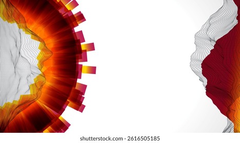 Trendy abstract wireframe background. Modern science or technology art elements. Surface illustration.