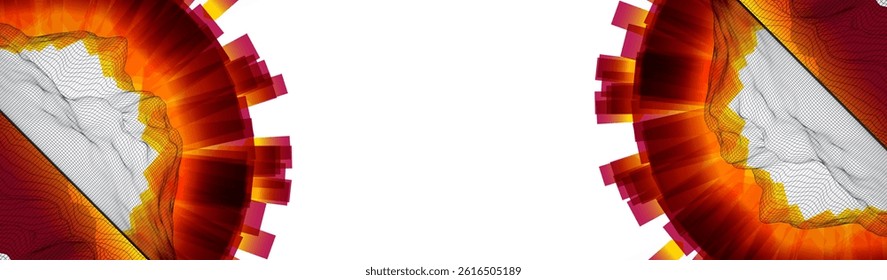 Trendy abstract wireframe background. Modern science or technology art elements. Surface illustration.