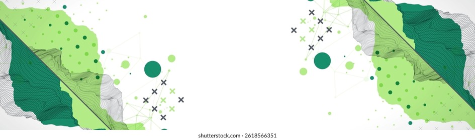 Trendy abstract wireframe background. Modern science or technology art elements. Surface illustration.