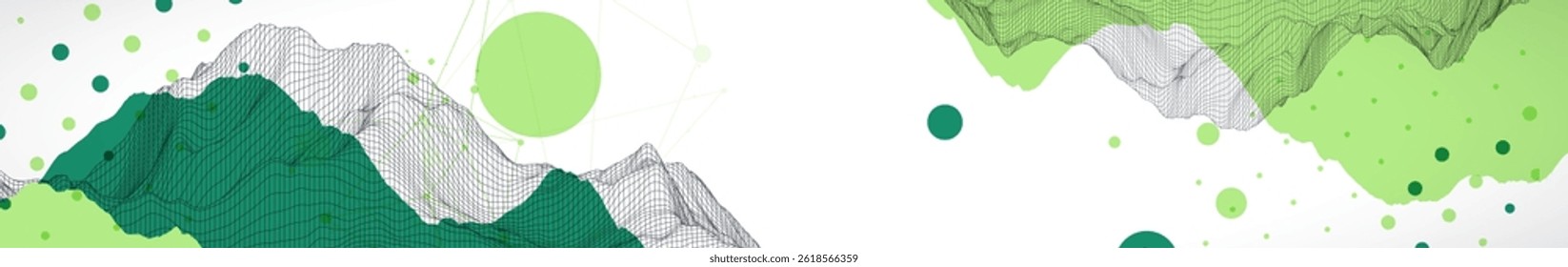Trendy abstract wireframe background. Modern science or technology art elements. Surface illustration.