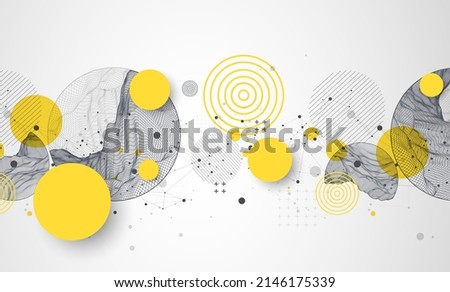 Trendy abstract wireframe background. Modern science or technology art elements. Surface illustration. Vector.
