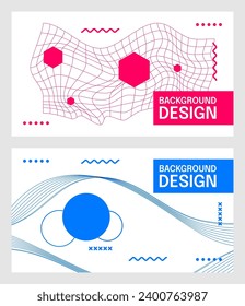 Trendy abstract wireframe backgrounds. Vector Illustration.