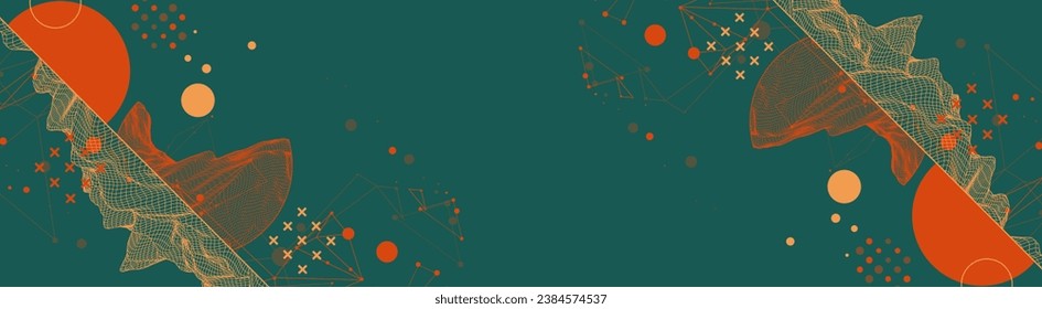 Fondo de montaña de trama abstracta de moda. Elementos artísticos modernos de ciencia o tecnología. Ilustración vectorial hecha a mano.