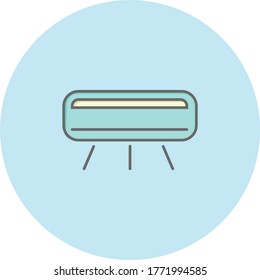 Trendy AC  icon on blue background for web and mobile graphic.