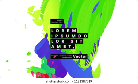 Trendy acid colors fluid shapes particles background. Colorful bright neon design. Eps10 vector illustration.
